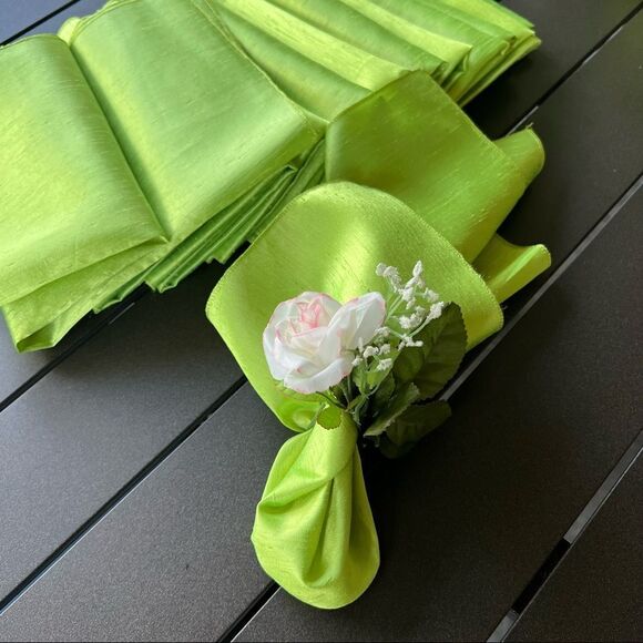 12 Lemon Lime Dressy Dinner Napkins 19” X 19” NWOT - Picture 8 of 12